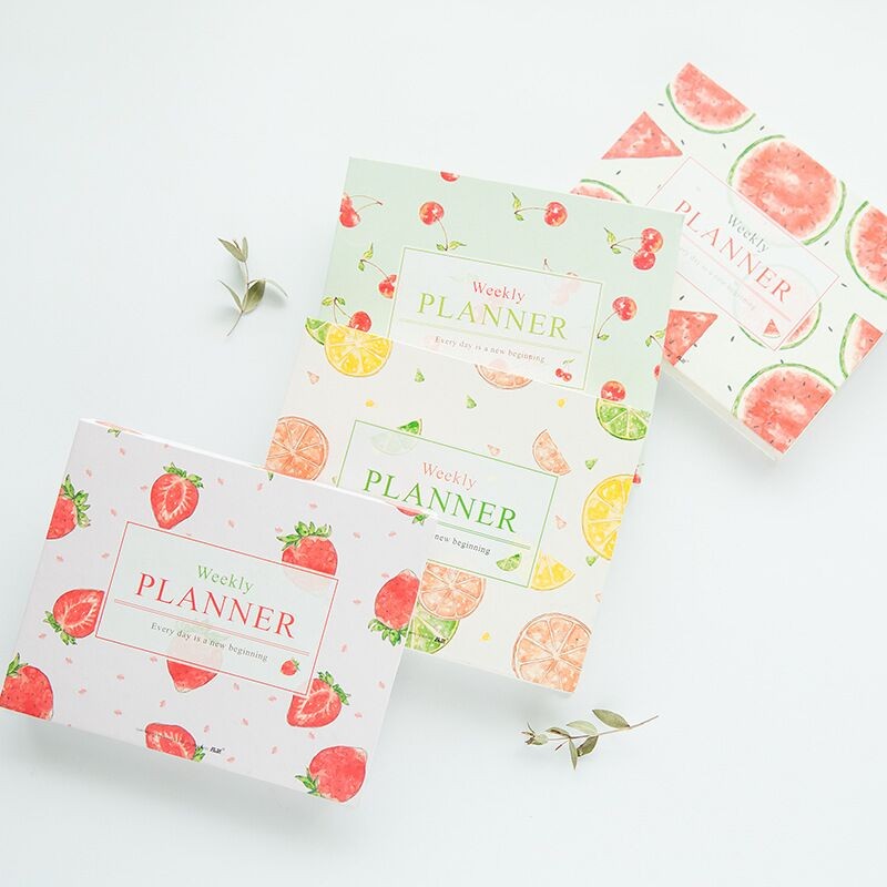 

Sharkbang 16 Week Kawaii Strawberry Cherry Flower Weekly Planner Monthly Daily To Do It Schedule Notebook School Stationery