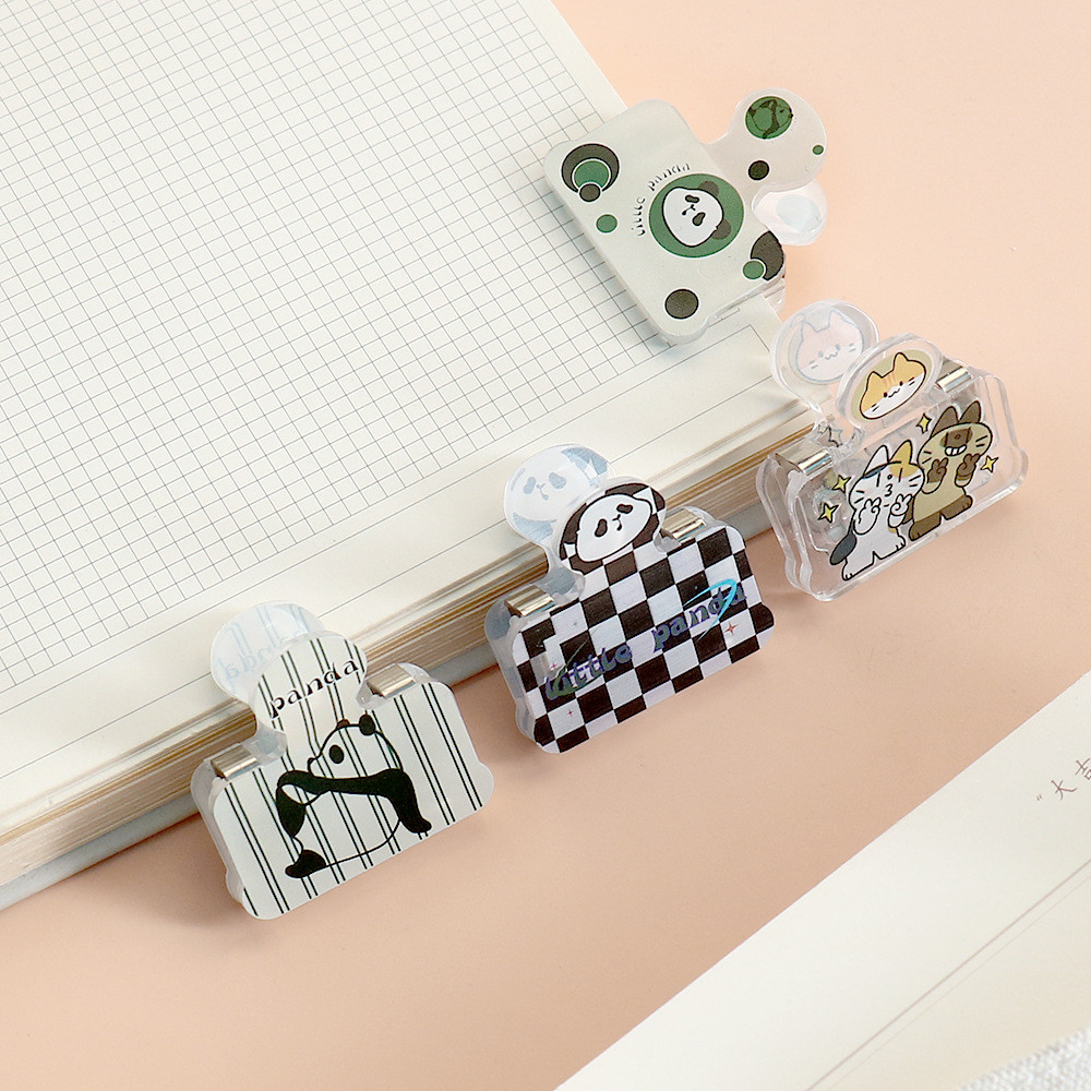 

4pcs Cartoon Corner Clips Set Kawaii Cat Panda Page Holder Index Clamp Clip for File Book Stationery Office School A7729