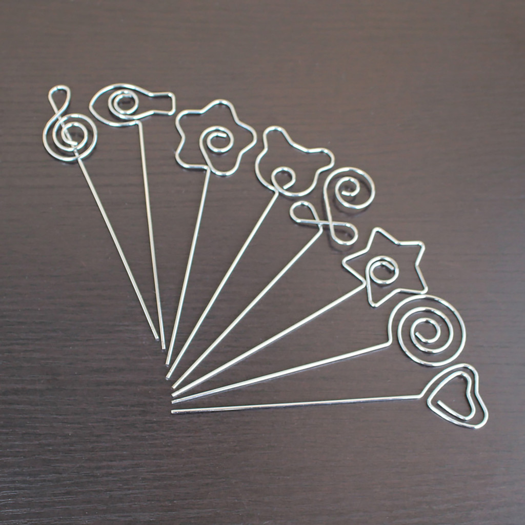 

Lot 10pcs DIY Craft Metal Wire Memo Clip Photo Holder Clay Cake Clamp Accessories Anti Rust Rod Name Card Stand Picture Display