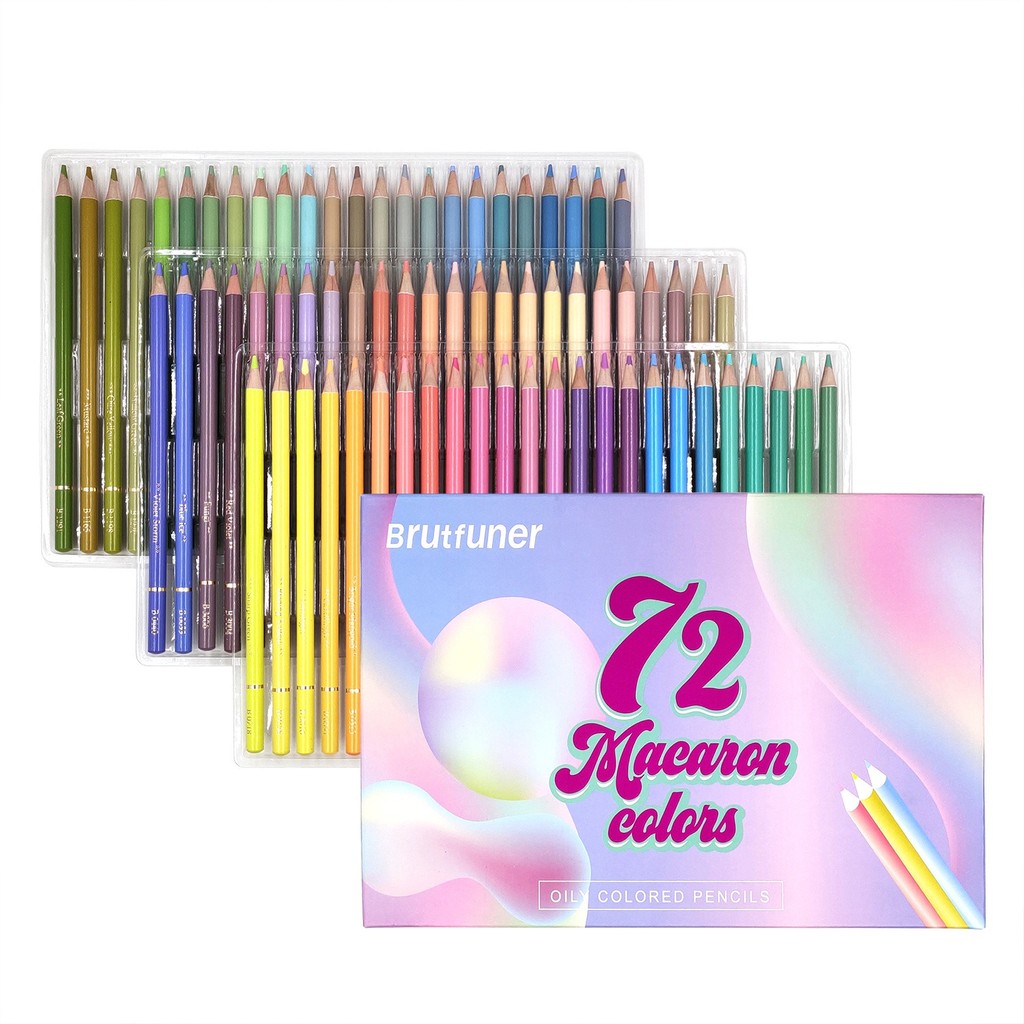 

Brutfuner Macaron 50/72 Colors 2B Professional Oil Pencil Wooden Soft Crayon School Student Artist Painting Sketch Art Supplies