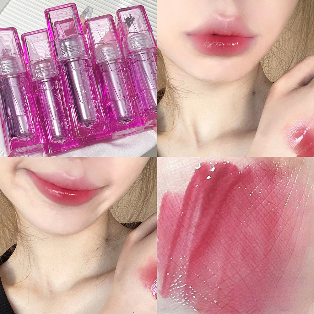 Unimese Uslike Pink Clover Glossy LipTint Waterproof Tahan Air Tahan Lama Lipcream Untuk Harian