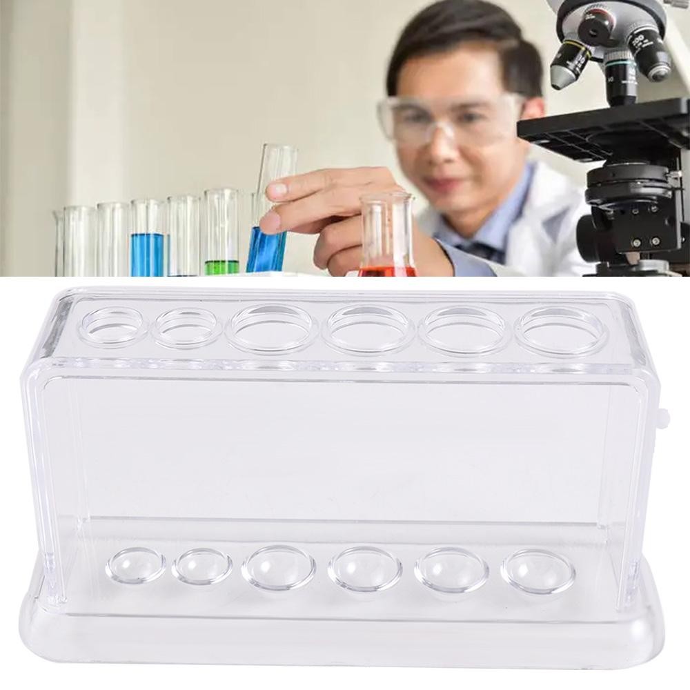 

Supply Scientific Experiment 6 Holes 16.7*8*3cm Clear Plastic Test Tube Rack Test Tube Holder Test Tube Stand Burette Shelf