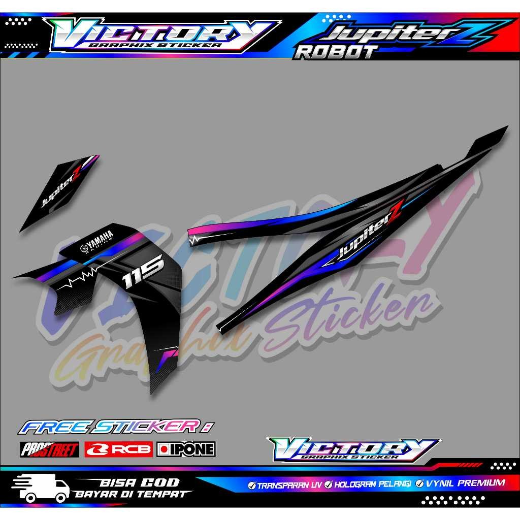Striping Variasi Motor Jupiter Z Robot / Sticker List Variasi Yamaha Jupiter Z Robot