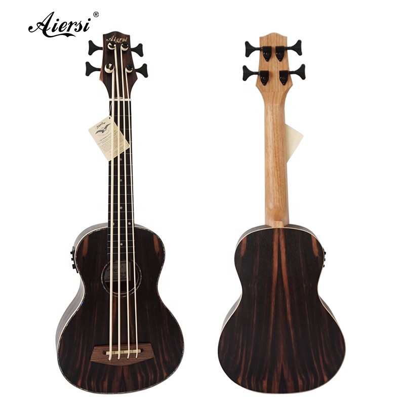 Aiersi brand factory price hot sale U Bass Java Ebony ukulele electric guitar OEM