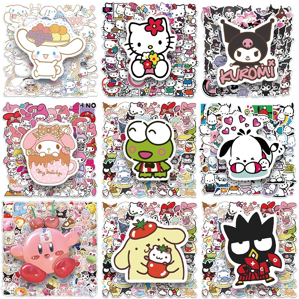 

Stiker Hello Kitty Melody Kuromi Cinnamoroll Stiker Lucu Tempelan Motor, Laptop, HP, Buku