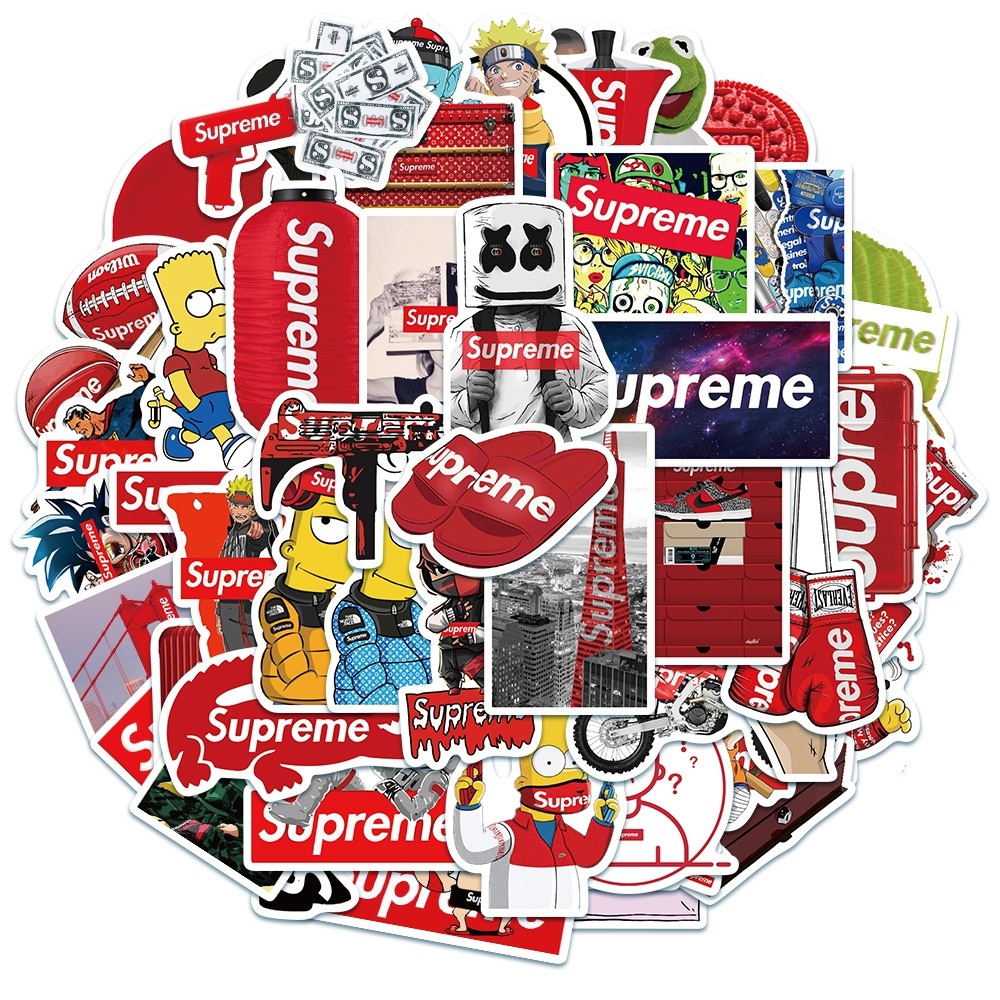 

Stiker SUPREME Ikon periferal, stiker untuk Buku Tempel/Buku Harian/HP/Dekorasi Laptop/Sticker Helm Tahan Air Vinil/Stiker Tablet Ponsel