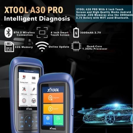 Xtool A30 Pro Scanner Mobil OBD2 Universal SAS Abs Immo EPB Injector all sistem terbaru