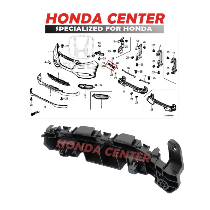 BRACKET BUMPER DEPAN KIRI HRV BREKET BUMPER DEPAN KIRI HRV 2015 2016 - Original Honda PART BARU