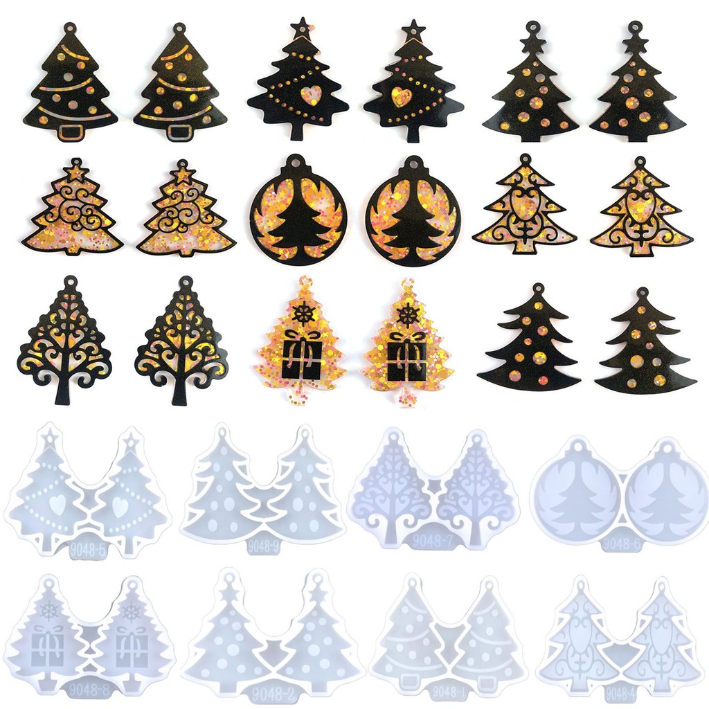 

Earrings Pendant Silicone Mold Jewelry Pendants Epoxy Resin Molds for DIY Epoxy Resin Earring Keychain Charms Crafts