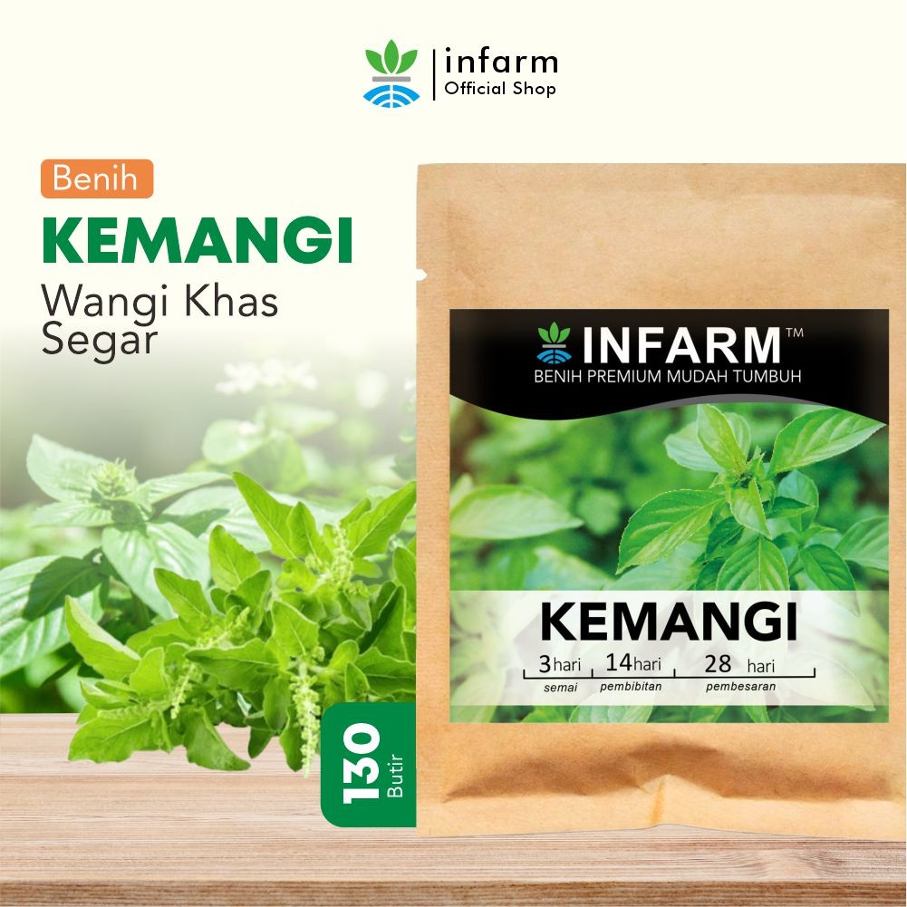 INFARM - Benih Bibit Biji Super Daun Kemangi Unggul Benih Premium Daya Tumbuh Tinggi Cepat Berkecamb