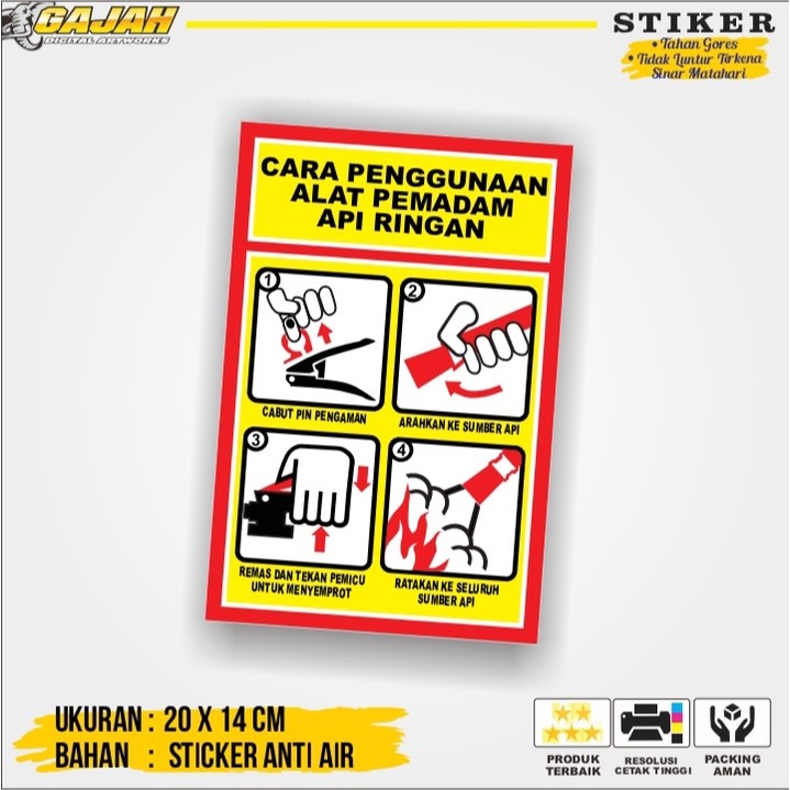 

Sticker Cara Penggunaan Alat Pemadam Api Ringan / APAR