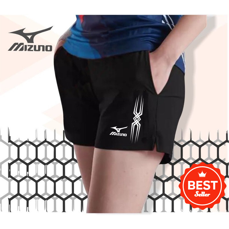 ((PROMO)) Celana pendek voli cewek celana olahraga perempuan short pants hitam polos logo sport cela