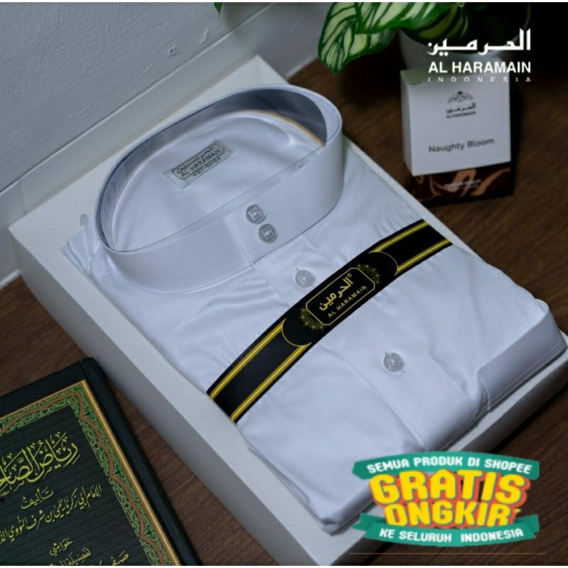 Jubah Alharamain Warna PUTIH (Viet Polos dan Premium) Ukuran Balita sampai Dewasa Jumbo Gamis Impor 