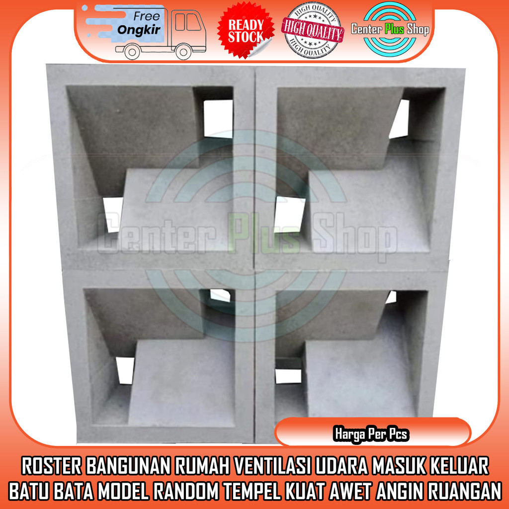 Roster Beton  Masuk Keluar Motip Bata Batu Marmer Granit Lobang Angen Modern Anti Tampias Kupu Kipas
