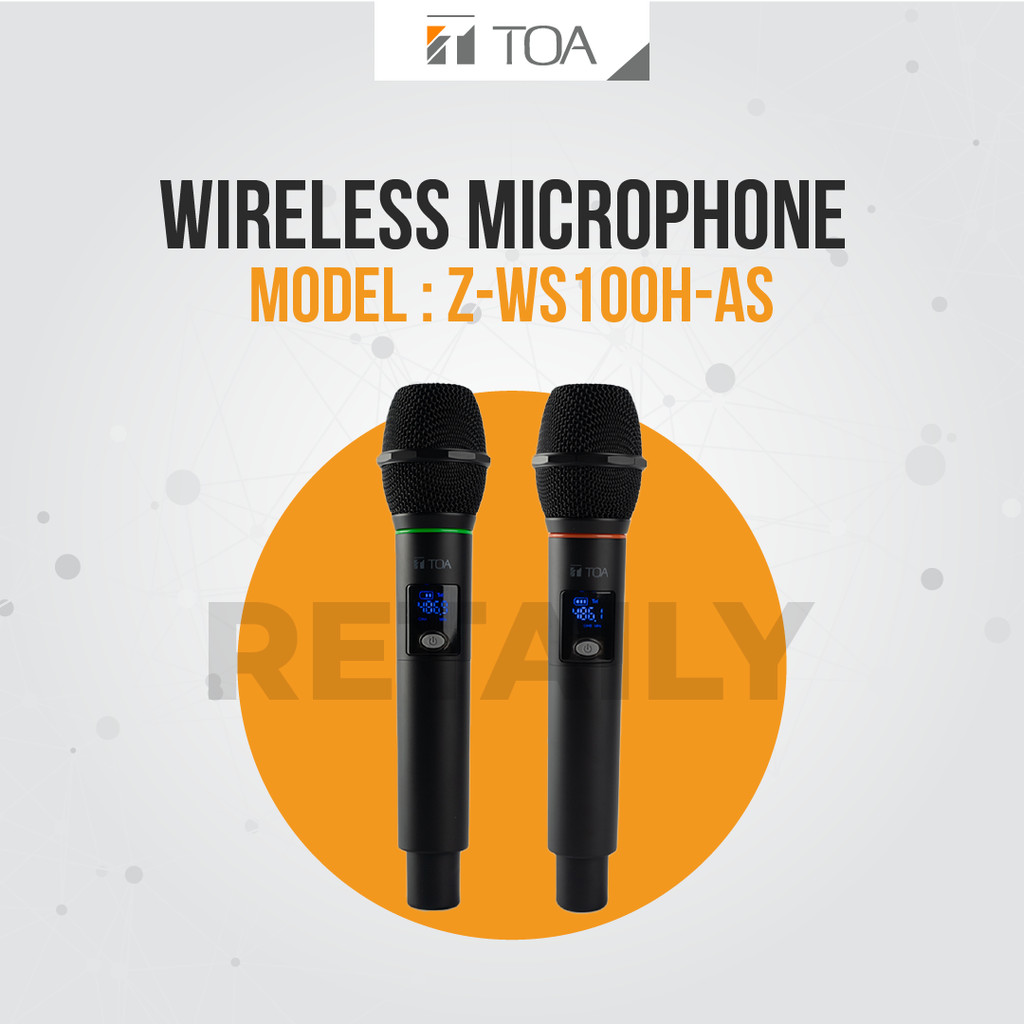 Wireless Microphone TOA ZWS100H Mic 2ch Handheld Garansi Resmi