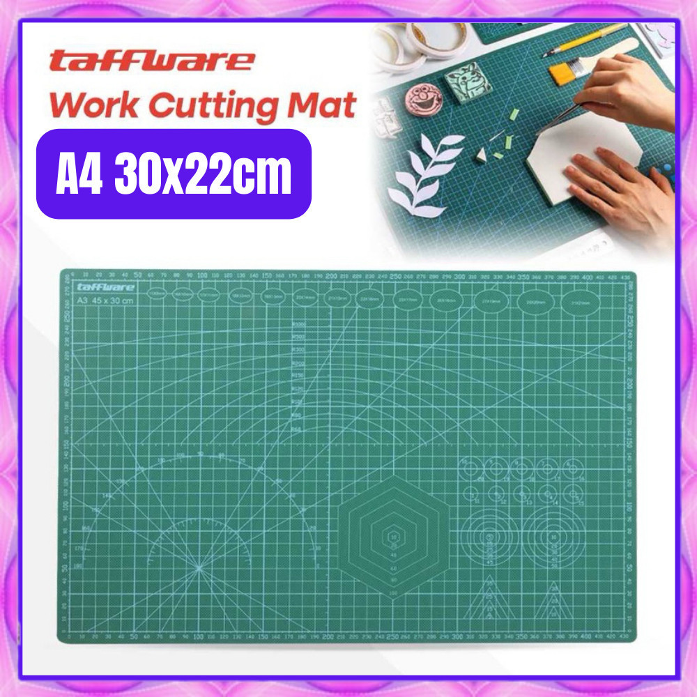 

Anissa_store-Alas Potong Work Cutting Mat Pad Anti Slip A4 30x22cm Alas Potong Kertas Bahan PVC Double-Side-COD