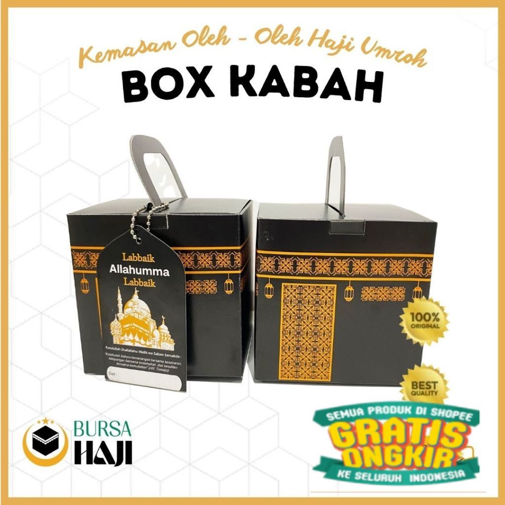 

Dus Box Kabah Paket Oleh Oleh Haji Umroh Premium Free Hangtag Isi 50 Pcs/ New kado