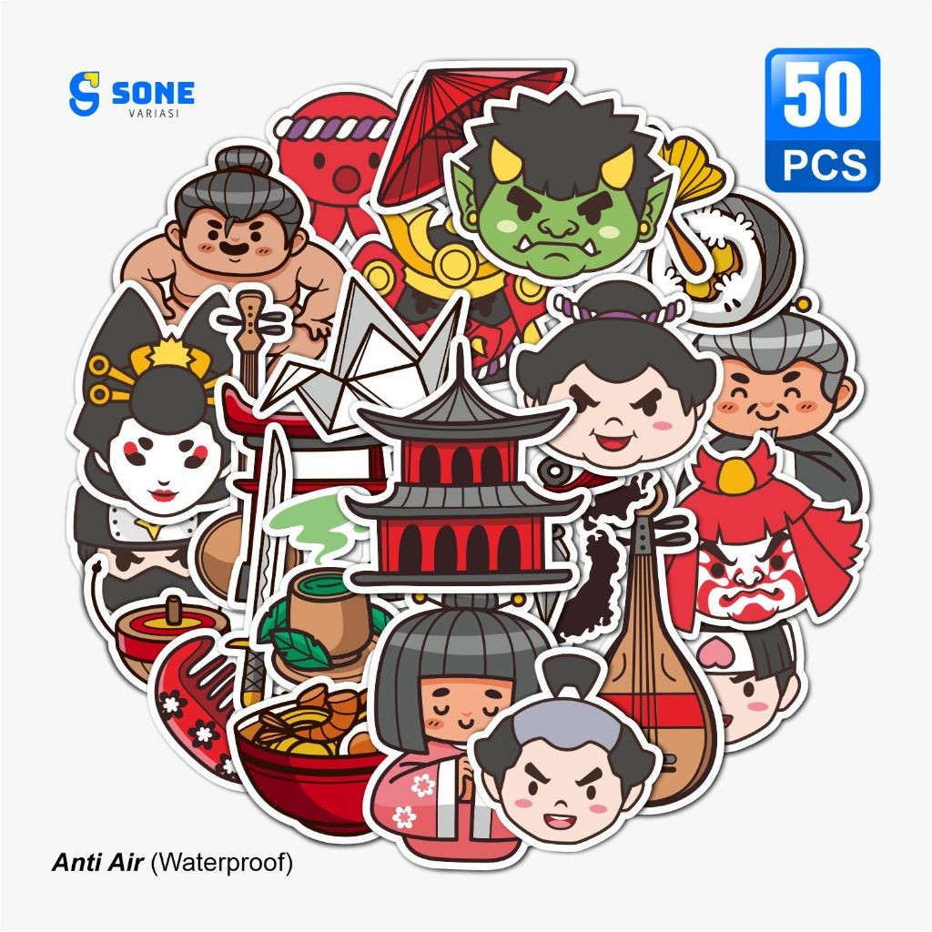 

Stiker Pack Japanese Aesthethic Vinyl Waterproof Sticker Casing HP Laptop Tumbler