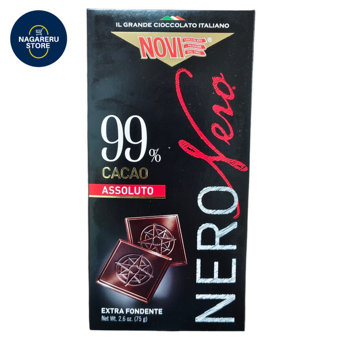

Novi nero nero 99% cacao assoluto extra fondente (coklat compound hitam) 75gr