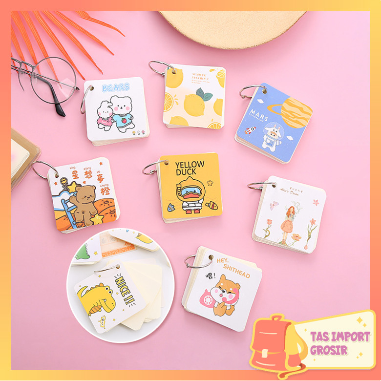 

Tas Import - S6339 Notes Mini Kartun Lucu / Notepad Ring Kartun / Notepad Portable / Memo Karakter / Student Ring Notepad / Office Memo