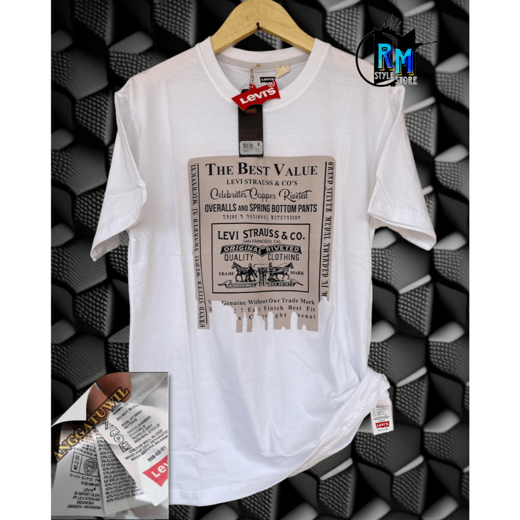 Kaos pria distro import premium bahan katun combed 24s // baju kaos pria motif koran terlaris