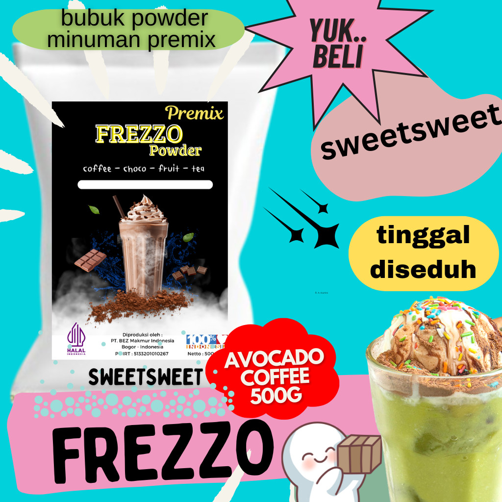 

Sweetsweet Frezzo Bubuk Minuman | Avocado Coffee Boba Powder Drink 500g {Bisa COD dan grosir}