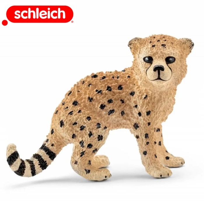 Schleich 14747 Cheetah Cub Anak Citah Ragdoll Cat Kucing  Acinonyx Jubatus Mainan Binatang Miniature