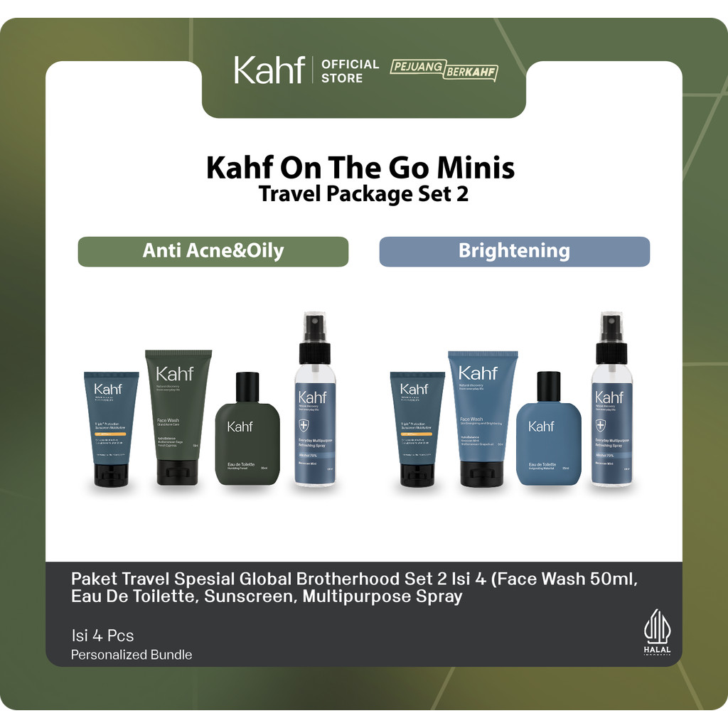 [Kahf On The Go Minis Travel Package] Paket Travel Spesial Global Brotherhood Set 2 Isi 4 (Face Wash