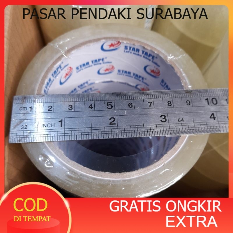 

Lakban Bening Ukuran Real 60 Meter Lebar 4.5 cm MerK Star Tape