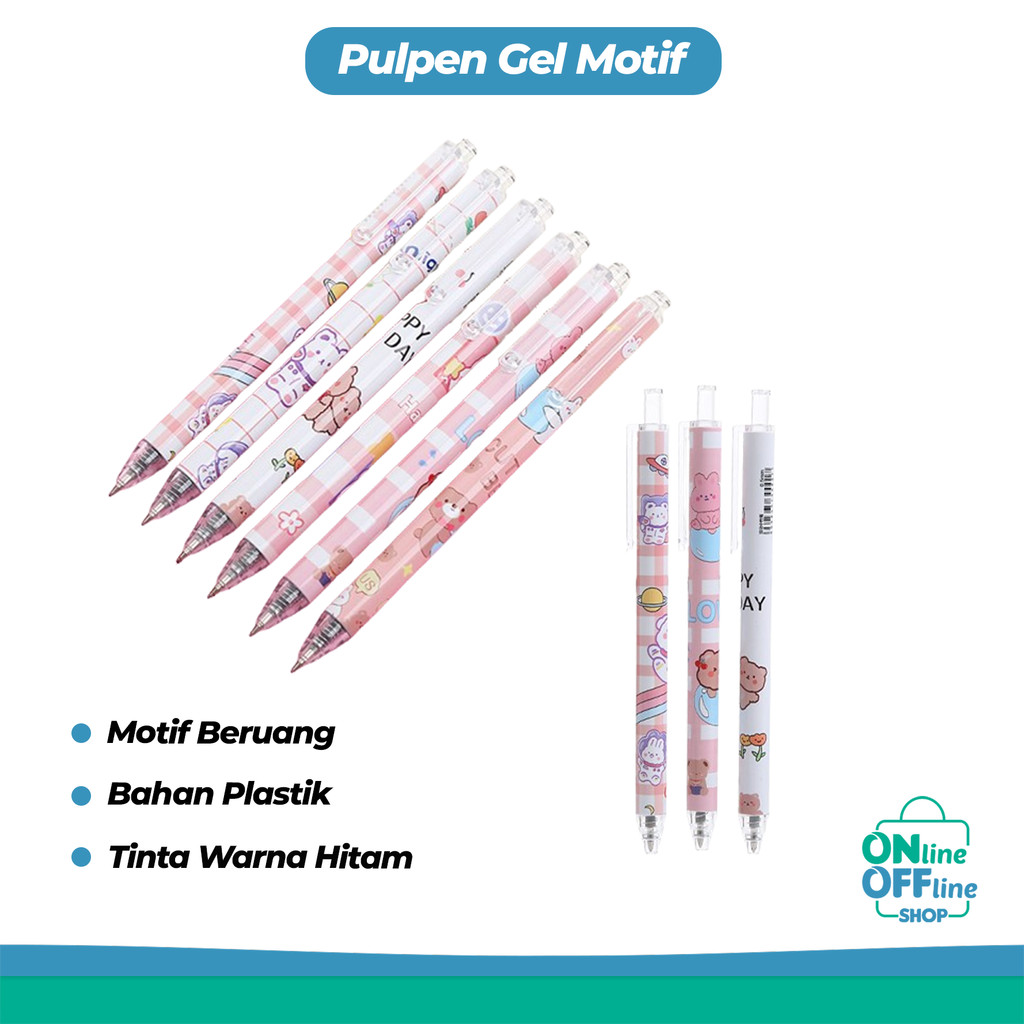 

Pulpen Gel Motif Beruang Pulpen Pelajar Dan Kantor Pena Lucu Cute Bear Press Gel Pen 661