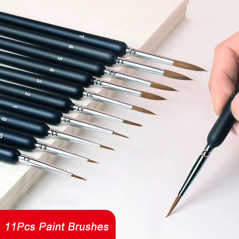

11pcs Miniature Fine Detail Paint Brushes Set Mini Paint Brushes for Oil Watercolor Painting Acrylic Model Painting Nail Drawing
