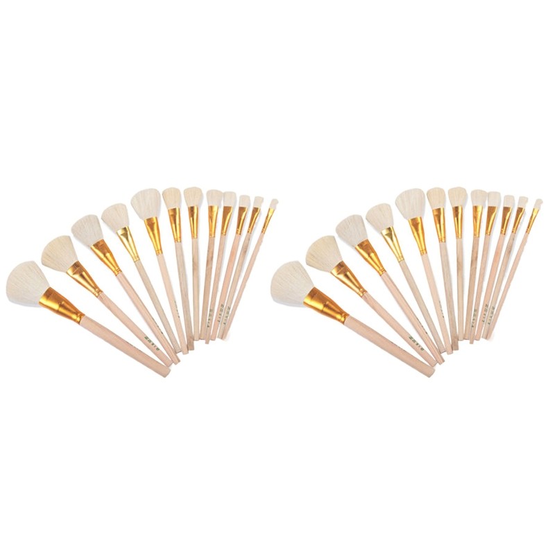 

Wood Handle Goat Hair Paint Brushes Flexible Smooth Sanding for Drawing Craft Watercolor Acrylic Oil Painting Art Supply