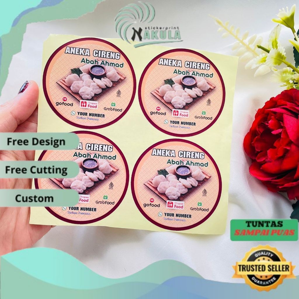 

NKL 2-4 Sticker Print Chromo Cireng Cilok Cibay Stiker Label Bulat PerAcian Free Desain Custom
