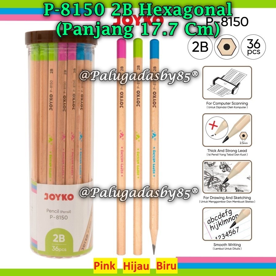 

(1 Biji) Pensil JOYKO P-8150 2B BISA PILIH WARNA / Pencil Pensil Joyko P-8150 Happy Writing (1 Biji)