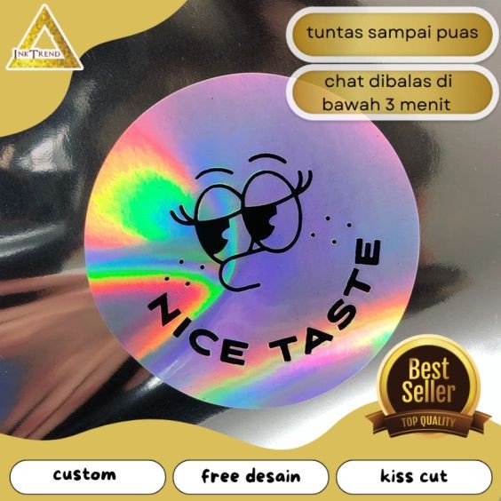 

INKA SBH 2-6 Cetak Stiker Bulat Logo Custom Sticker Label Olshop Bahan Hologram Waterproof