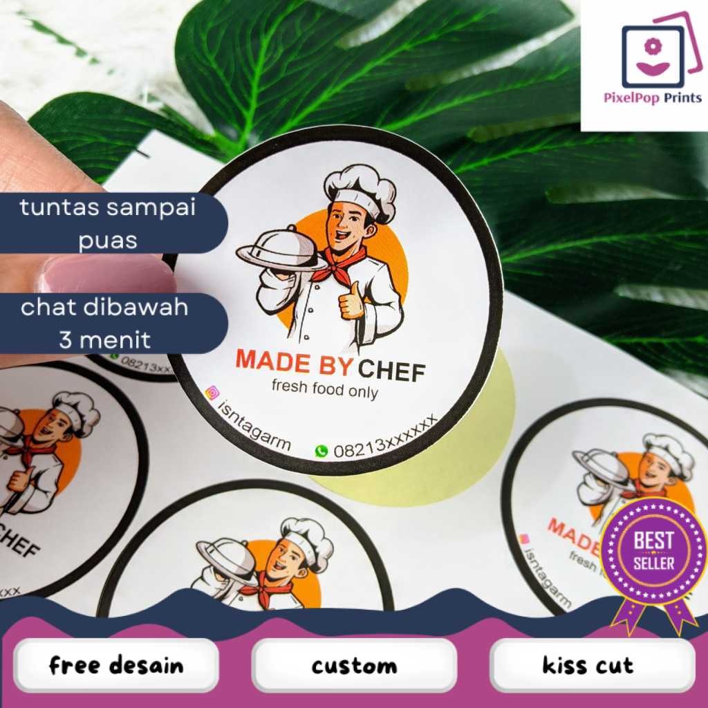 

Opikapip SBC 2-7 Cetak Stiker Bulat Label Olshop Custom Sticker Logo Makanan Print