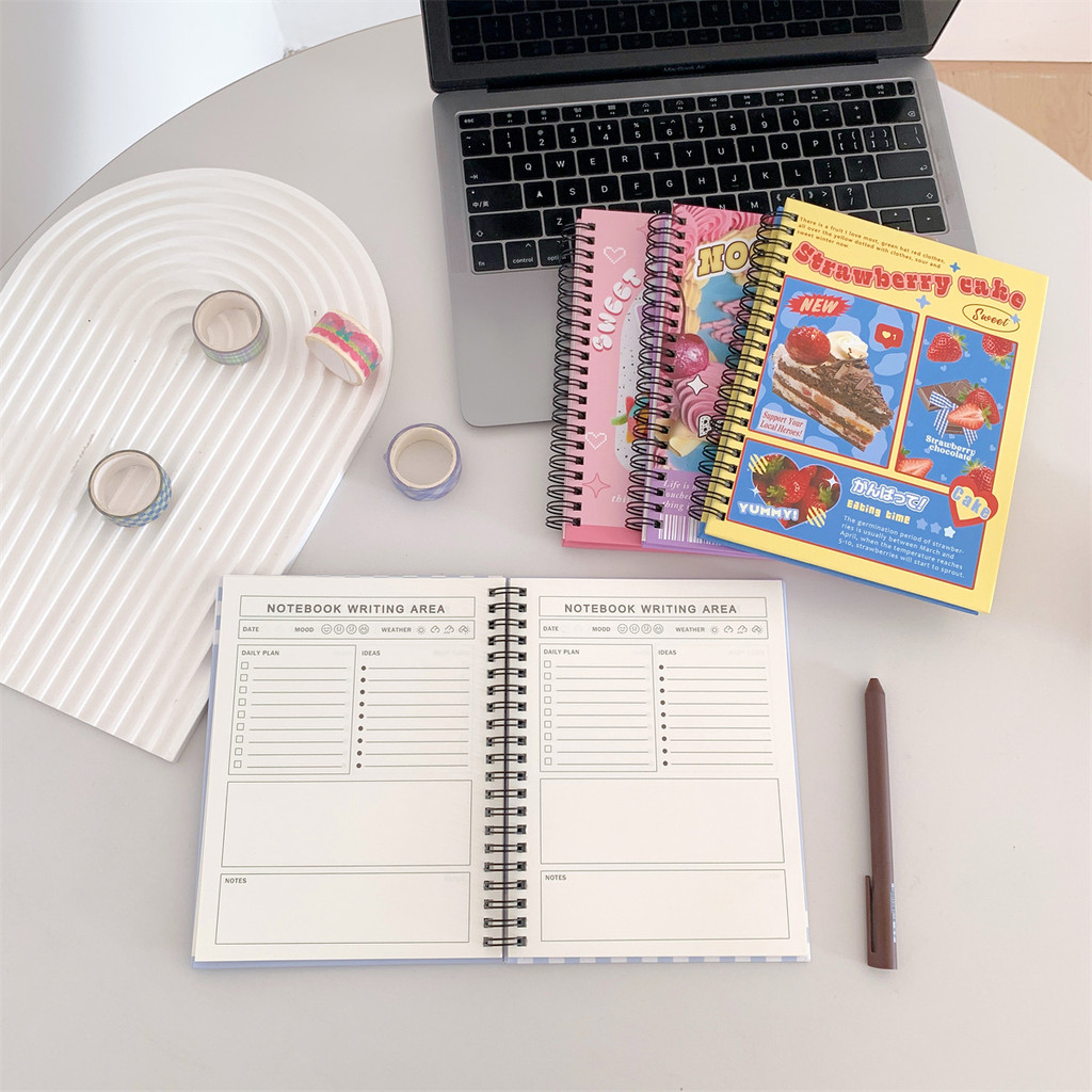 

64 Sheets Sweet Cake Print Notebook Student Diary Planner Office School Supplies Stationery Student Writing