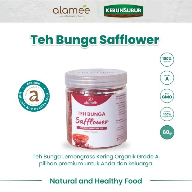 

ALAMEE Safflower Tea Teh Bunga Organik Saff Flower Herbal Alami Organik Kering 60gr Premium kebunsubur kebunsubur