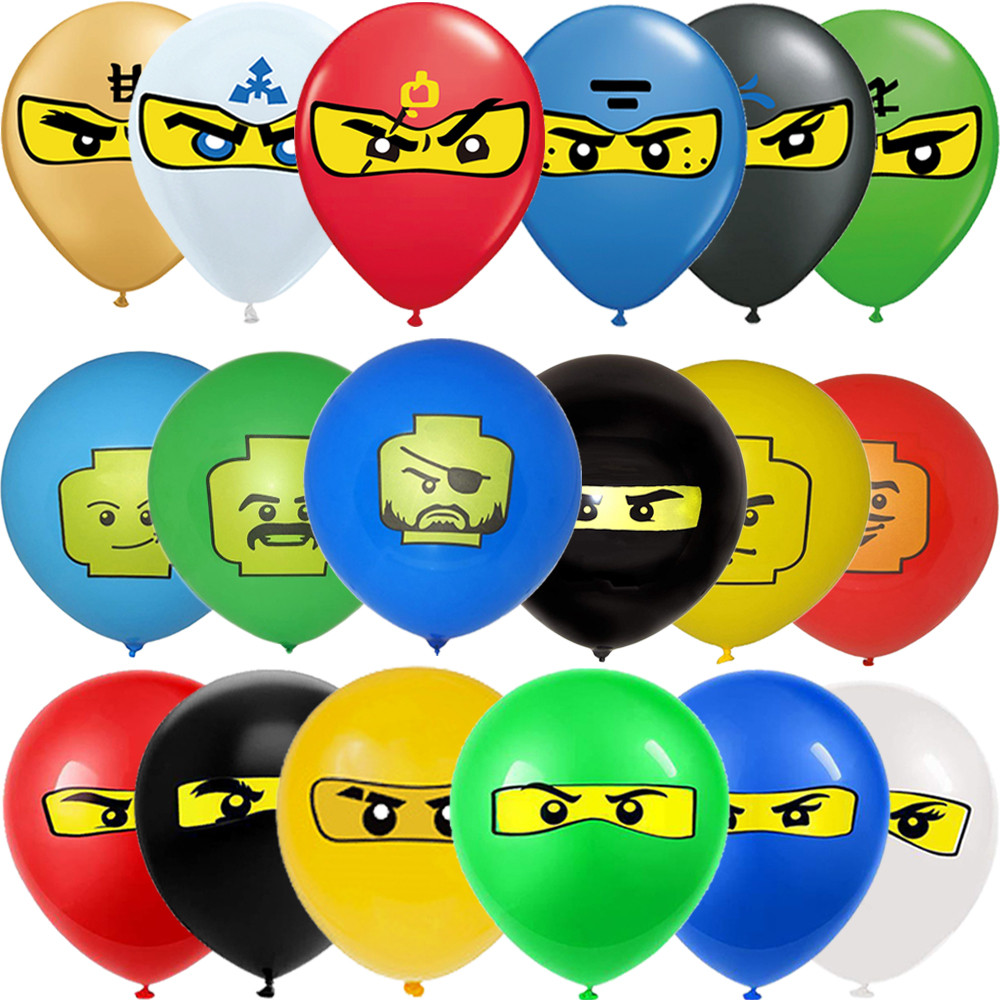 

Ninja Latex Balloons 12inch Masks Ninja Hero Game Ballons Birthday Blocks Party Baby Shower Kids Supplies Decor Boys Toy Favor