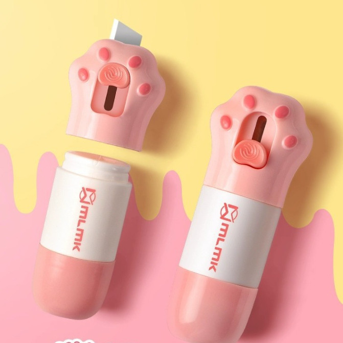 Pjj - 6317 Cutter Dan Penghapus Alamat Resi Paket / Cute Information Remover Receipt / Cutter Mini