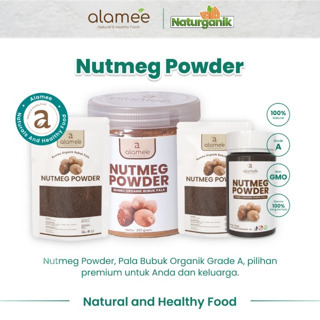 

ALAMEE Bumbu Dapur Pala Bubuk Nutmeg Powder Rempah Murni Asli Seasoning Organik Naturganik