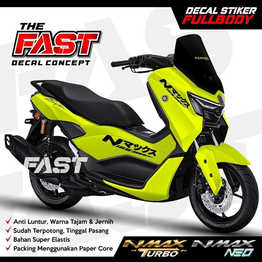 Decal Stiker Nmax Turbo/Neo New Fullbody racing KANJI POLOS TERBARU COD Decal stiker nmax Turbo/Neo 