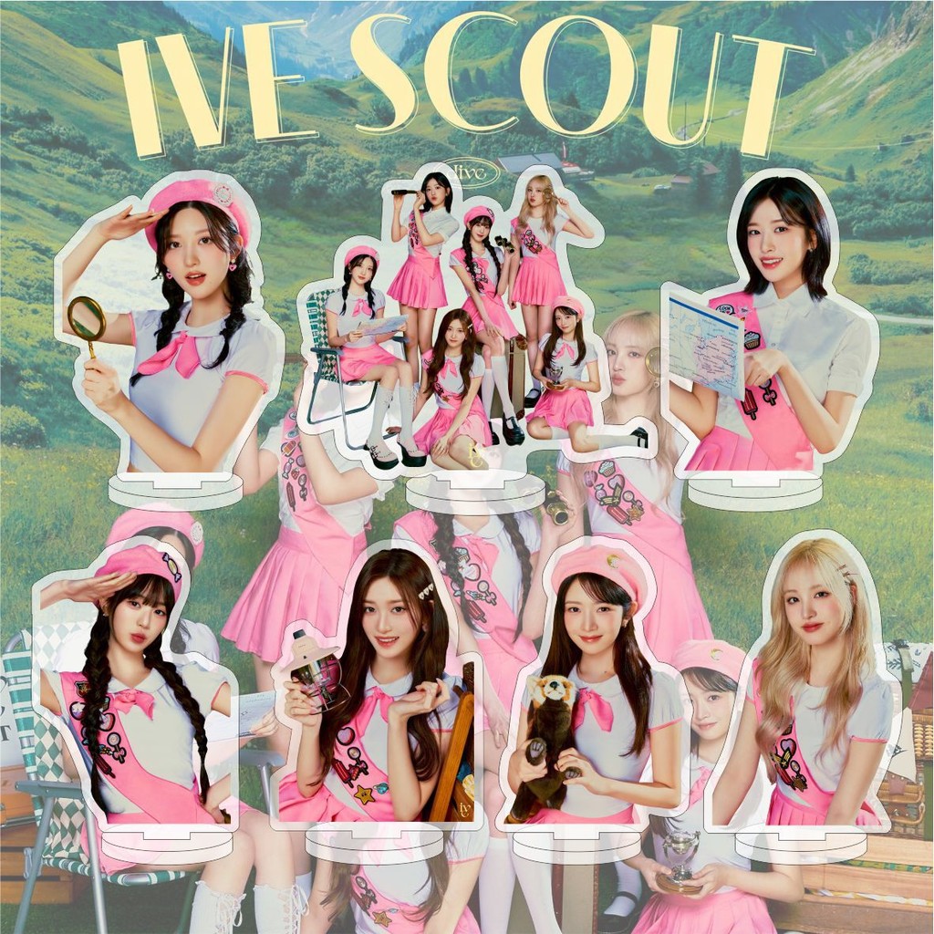 IVE Merchandise Resmi / Stand Akrilik Meja 2 Sisi / Gantungan Dekor / Jang Wonyoung K-Pop