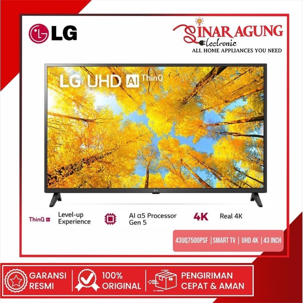 [COD] LG SMART TV / LED TV LG 43UQ7500PSF / 43UQ-7500 / 43-UQ7500 (UHD / 4K / 43 INCH) GARANSI RESMI