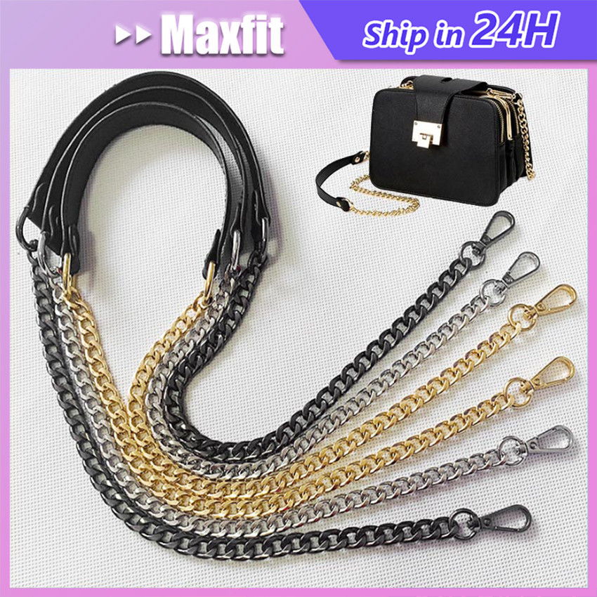 Tali Tas Selempang Kulit Sintetis Kombinasi Rantai Slempang Tas