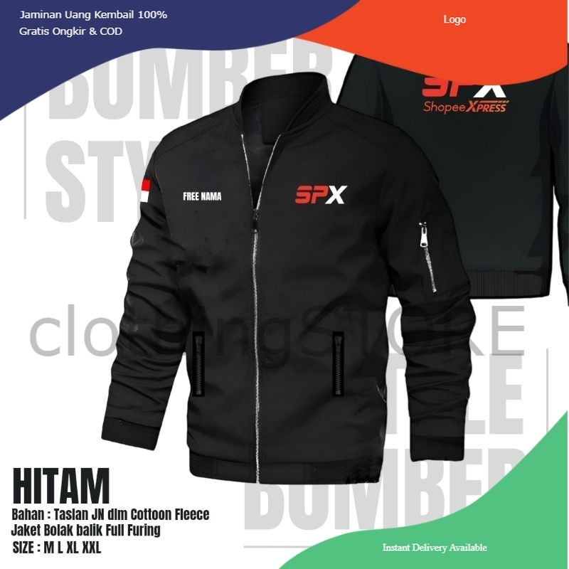 JAKET SPX EXPRESS LOGISTIC BOMBER FREE NAMA EXPEDISI KURIR WATERPROOF TERBARU