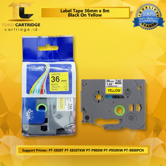 

Label Tape TZE 661 36mm X 8m Black On Yellow PT P900W PT P950NW PT 980