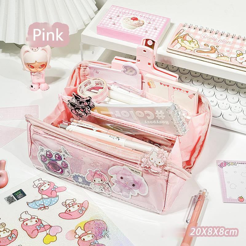 

Tempat pensil sederhana berkapasitas besar / hadiah kotak alat tulis anak-anak yang indah
