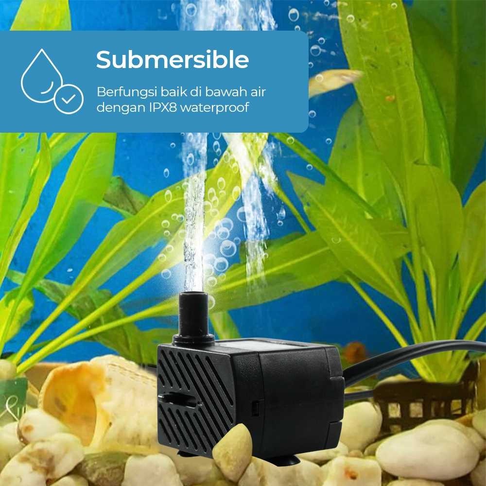 Pompa air celup mini Aquarium Ikan submersible water pump DC 220-240V