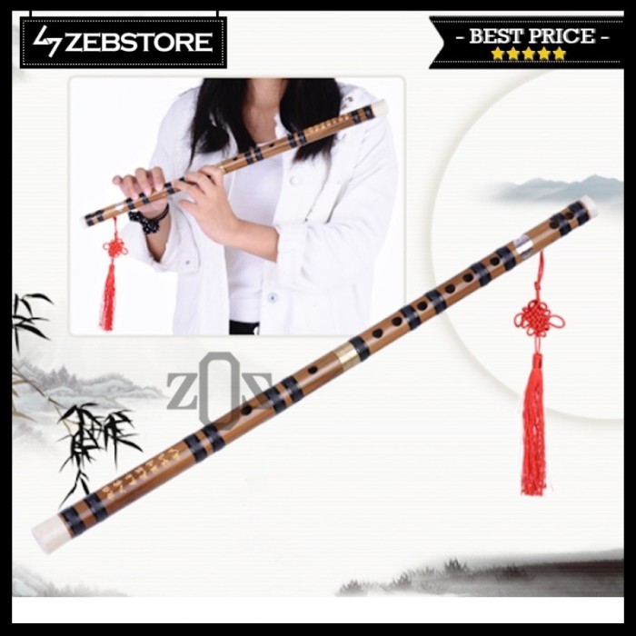Seruling Suling Flute Bamboo Bambu Dizi Tradisional China Set - E